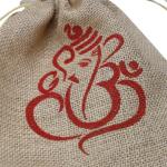 VerdantVibes Ganesh Jute Potli Bags - 9x7 Inches | Natural Jute | Reusable Potli Bags
