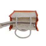 VerdantVibes Jute Carry Bag - 10x8x4 Inches | Natural Jute | With lace at bottom | Re-usable | Eco-friendly | Multi-purpose Bag