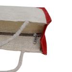 VerdantVibes Jute Carry Bag - 12x10x4 Inches | Natural Jute | With lace at bottom | Re-usable | Eco-friendly | Multi-purpose Bag