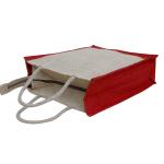 VerdantVibes Jute Carry Bag - 12x10x4 Inches | Natural Jute | With lace at bottom | Re-usable | Eco-friendly | Multi-purpose Bag