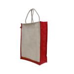 VerdantVibes Jute Carry Bag - 16x14x4 Inches | Natural Jute | With lace at bottom | Re-usable | Eco-friendly | Multi-purpose Bag
