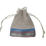 VerdantVibes Lace Jute Potli Bags - 5x4 Inches | Natural Jute | Multi-Color Reusable Potli Bags