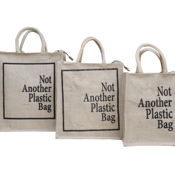 VerdantVibes Jute Carry Bag | Natural Jute | Re-usable | Eco-friendly | Multi-purpose Bag - Pack of 3 bags