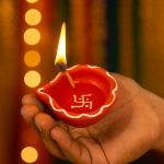 CandleCove Multi-Color Traditional Mitti Diya - Pack of 10 Diyas | Swastik Print | Festive Decoration