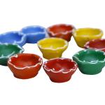 CandleCove Multi-Color Traditional Mitti Diya - Pack of 10 Diyas | Swastik Print | Festive Decoration