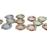 CandleCove Traditional Mitti Diya Box with Wax - Set of 12 Pieces | Leaf-Like Design with Golder Border