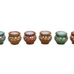 CandleCove Traditional Matki Diya Box with Wax - Set of 6 Pieces | Matki Shape with  Soy Wax