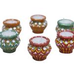 CandleCove Traditional Matki Diya Box with Wax - Set of 6 Pieces | Matki Shape with  Soy Wax