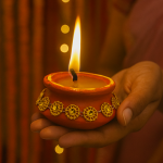 CandleCove Traditional Gotta Matki Diya Box with Wax - Set of 6 Pieces | Matki Shape with Gotta-Patti Work