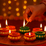 CandleCove Traditional Gotta Matki Diya Box with Wax - Set of 6 Pieces | Matki Shape with Gotta-Patti Work