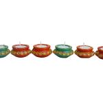 CandleCove Traditional Gotta Matki Diya Box with Wax - Set of 6 Pieces | Matki Shape with Gotta-Patti Work