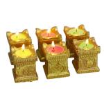 CandleCove Traditional Tulsi Diya Box with Wax - Set of 6 Pieces