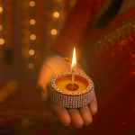 CandleCove Silver Katori Diya Box with Wax - Set of 6 Pieces