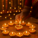CandleCove Traditional Diya Box - Set of 12 Pieces | Red Color with Golden Border