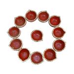 CandleCove Traditional Diya Box - Set of 12 Pieces | Red Color with Golden Border