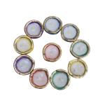 CandleCove Traditional Diya Box with Wax - Set of 10 Pieces | Multi Color Set with Golden Border