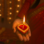 CandleCove Traditional Diya Box with Wax - Set of 12 Pieces | Round Shape with Golden Border