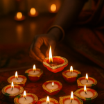 CandleCove Traditional Diya Box with Wax - Set of 12 Pieces | Multi Color with Golden Sparkle