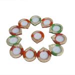 CandleCove Traditional Diya Box with Wax - Set of 12 Pieces | Multi Color with Golden Sparkle