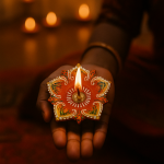 CandleCove Orange Panchmukhi Akhand Diya Box - 1 Piece | 5-Wick Diya