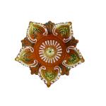 CandleCove Orange Panchmukhi Akhand Diya Box - 1 Piece | 5-Wick Diya