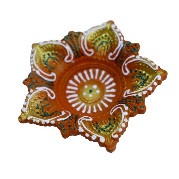 CandleCove Orange Panchmukhi Akhand Diya Box - 1 Piece | 5-Wick Diya