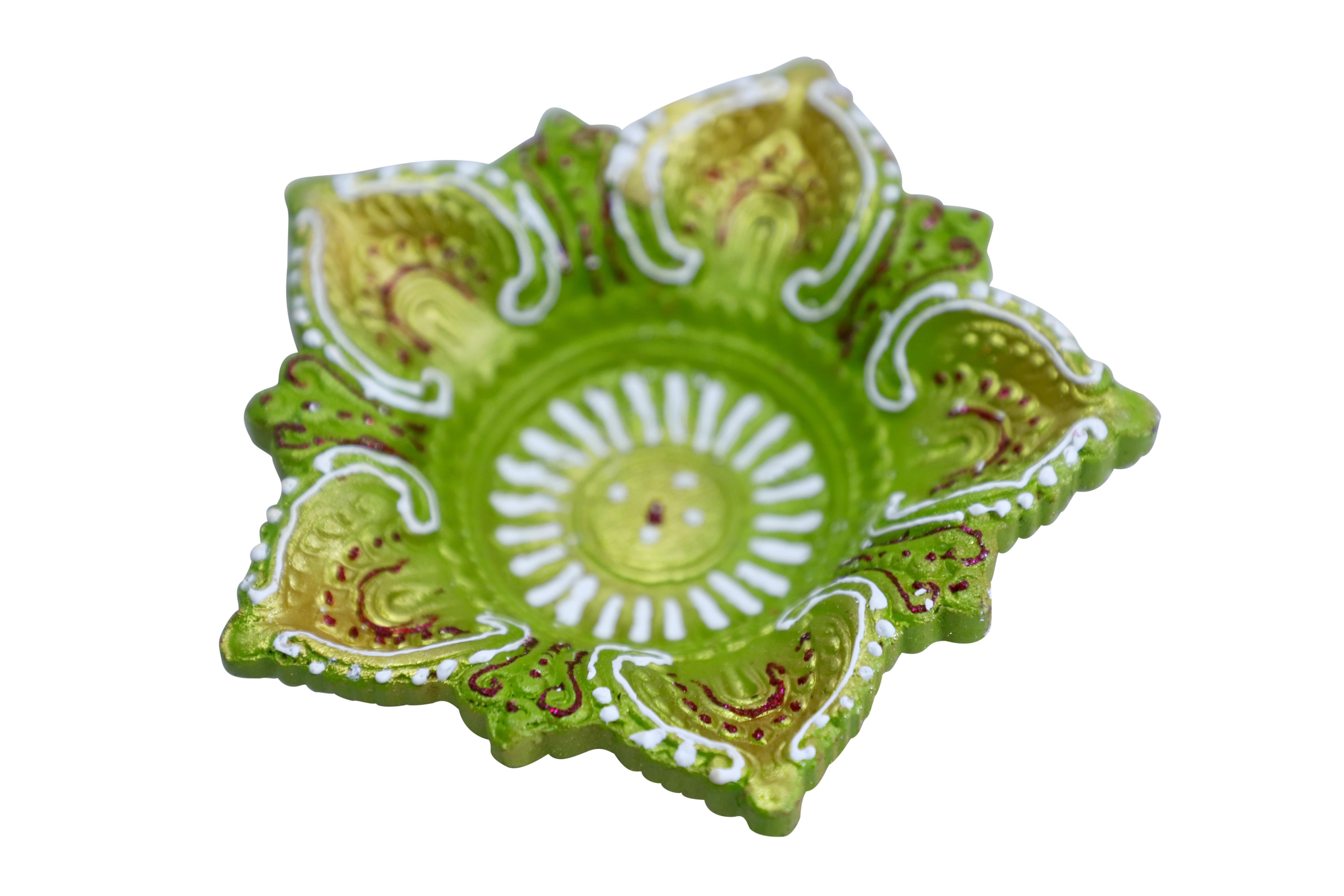 CandleCove Green Panchmukhi Akhand Diya Box - 1 Piece | 5-Wick Diya