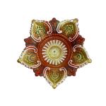CandleCove Red Panchmukhi Akhand Diya Box - 1 Piece | 5-Wick Diya