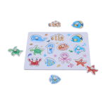 Aquatic Puzzle Wooden Board – Educational Knob Puzzle for Toddlers (Ages 3+)