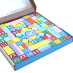 Wooden Cognitive Building Blocks Set for Kids – 91 Pcs | Colorful Shapes, Letters & Numbers | Montessori Educational Toy for Toddlers 3+ | Safe Wooden Learning & Building Play Set