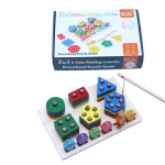 2-in-1 Wooden Shape Puzzle & Magnetic Fishing Game for Kids (3+ Years) – Educational Toy for Fine Motor Skills, Shape Sorting, Color Recognition & Hand-Eye Coordination