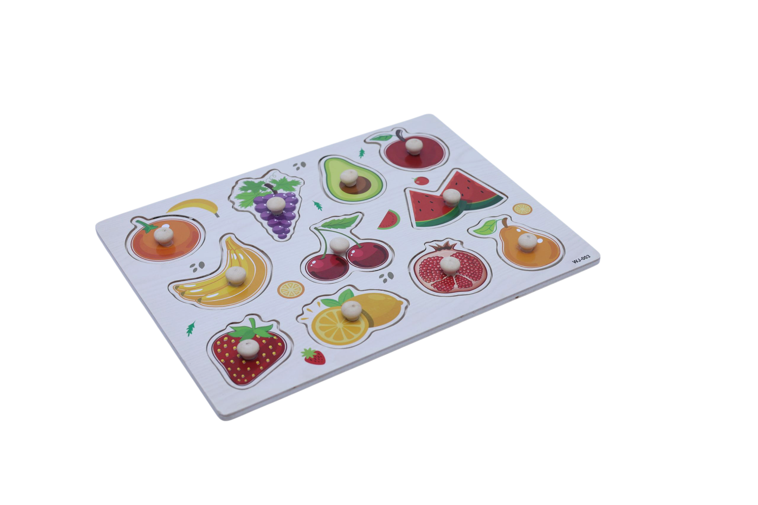 Wooden Fruit Puzzle Board for Toddlers (Ages 3+) – Educational Toy with 10 Colorful Fruit Pieces, Early Learning Puzzle for Shape Recognition, Fine Motor Skills & Safe Play