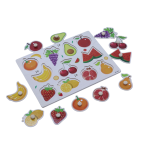 Wooden Fruit Puzzle Board for Toddlers (Ages 3+) – Educational Toy with 10 Colorful Fruit Pieces, Early Learning Puzzle for Shape Recognition, Fine Motor Skills & Safe Play