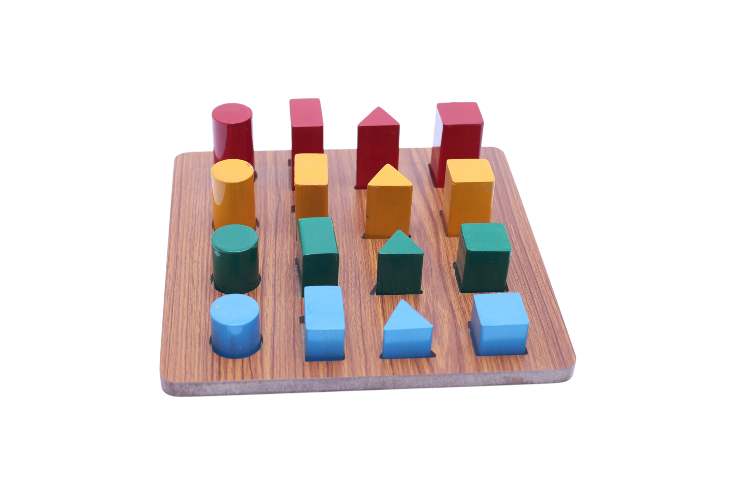 Wooden Shape & Color Sorting Board for Kids – Montessori Educational Toy for Toddlers to Learn Shapes, Colors & Patterns – Safe & Durable Gift Idea