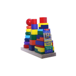 Wooden Geometric Stacker Toy for Toddlers (Age 2+) – 25 Colorful Shapes, Rings, Squares & Rectangles | Fine Motor Skill Development, Educational Puzzle