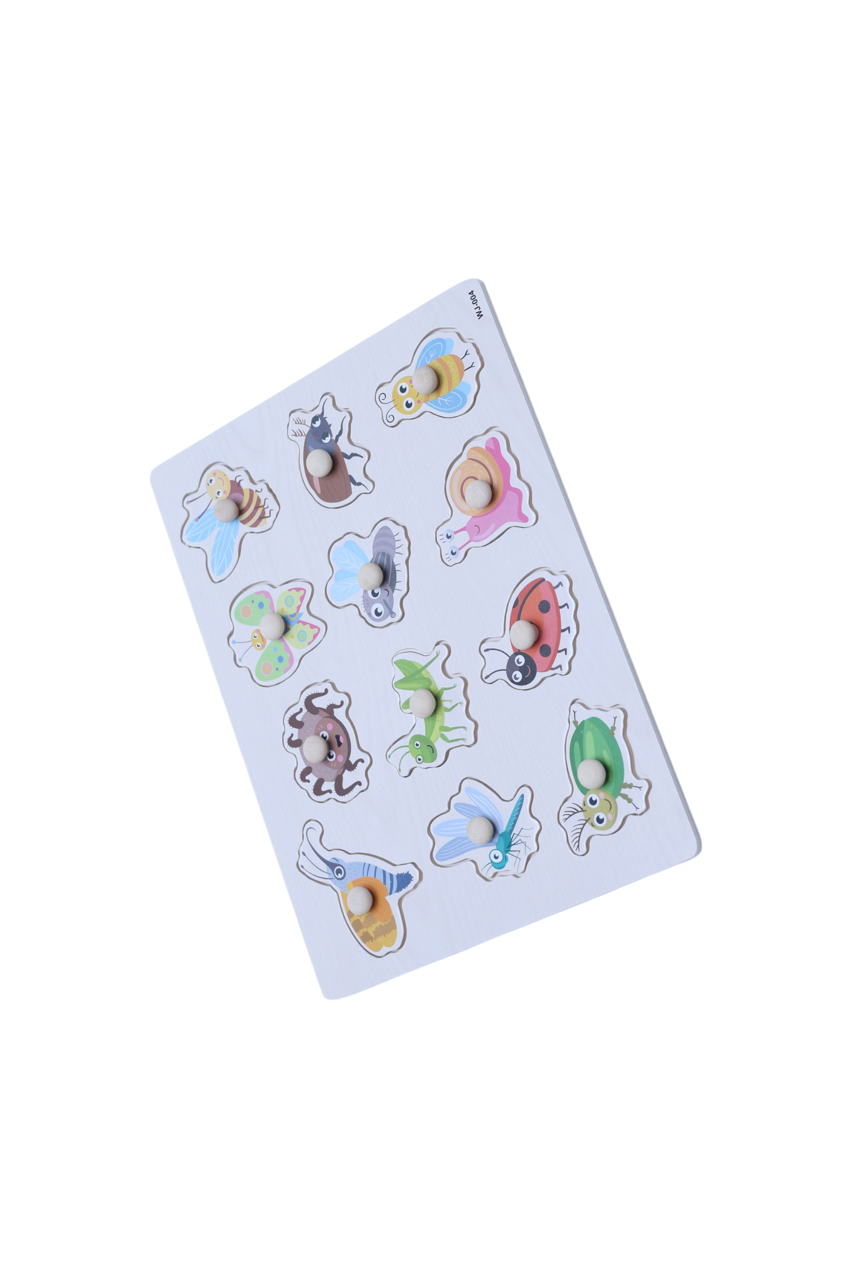 Insect Puzzle Wooden Board – Educational Knob Puzzle for Toddlers (Ages 3+)