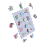 Insect Puzzle Wooden Board – Educational Knob Puzzle for Toddlers (Ages 3+)
