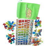 Multifunctional Wooden Puzzle Board – Alphabet, Numbers & Vehicle Learning Game for Kids (Ages 3+)