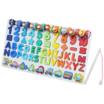 Multifunctional Wooden Puzzle Board – Alphabet, Numbers & Vehicle Learning Game for Kids (Ages 3+)