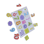 Wooden Number & Shape Puzzle Board for Toddlers (Ages 3+) – Colorful Toy for Early Learning, Counting, Shape Recognition & Fine Motor Skills Development, Safe Educational Gift