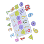 Wooden Number & Shape Puzzle Board for Toddlers (Ages 3+) – Colorful Toy for Early Learning, Counting, Shape Recognition & Fine Motor Skills Development, Safe Educational Gift