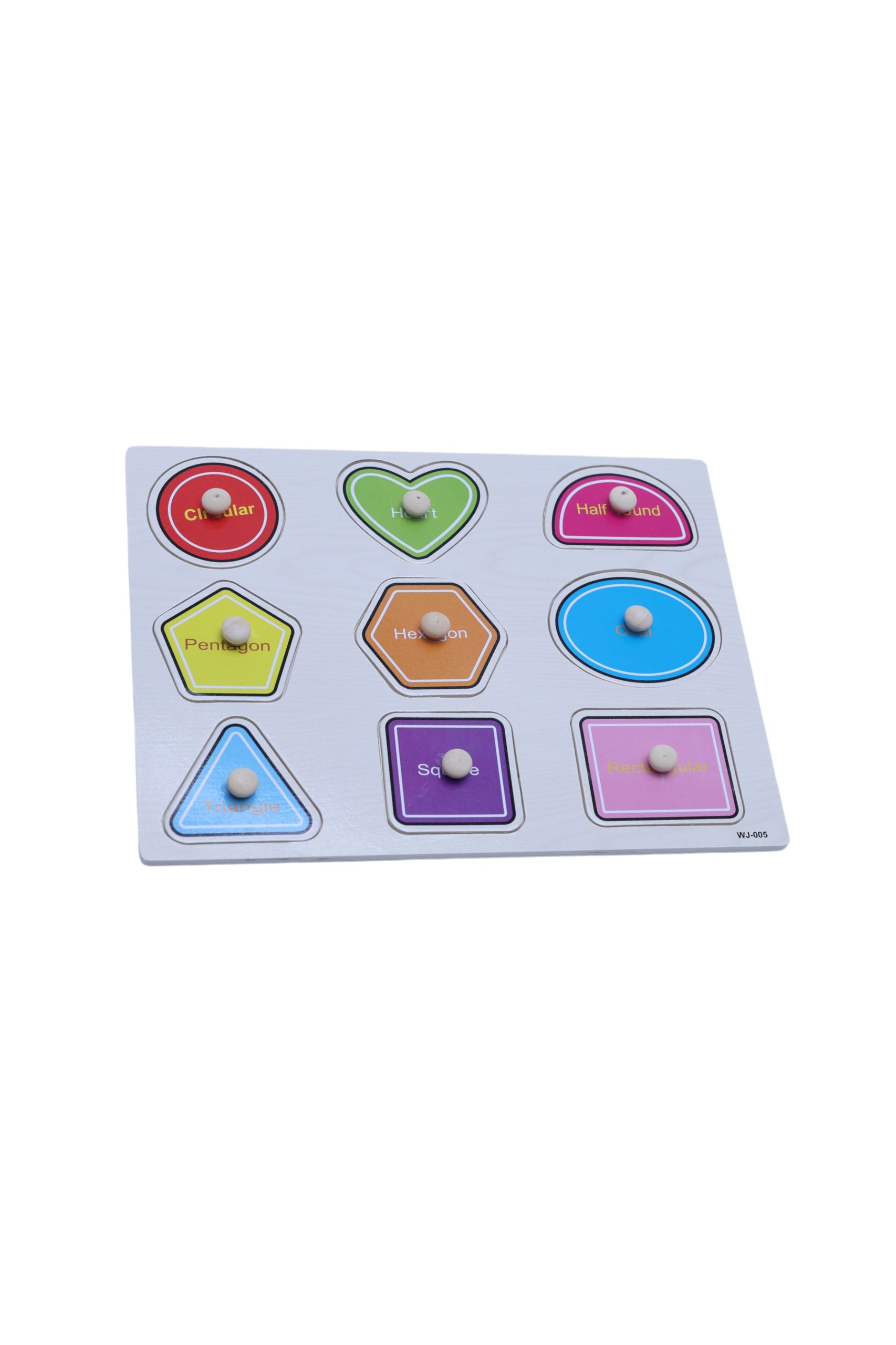 Shapes Puzzle Wooden Board – Educational Knob Puzzle for Toddlers (Ages 3+)