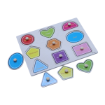 Shapes Puzzle Wooden Board – Educational Knob Puzzle for Toddlers (Ages 3+)