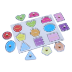 Shapes Puzzle Wooden Board – Educational Knob Puzzle for Toddlers (Ages 3+)