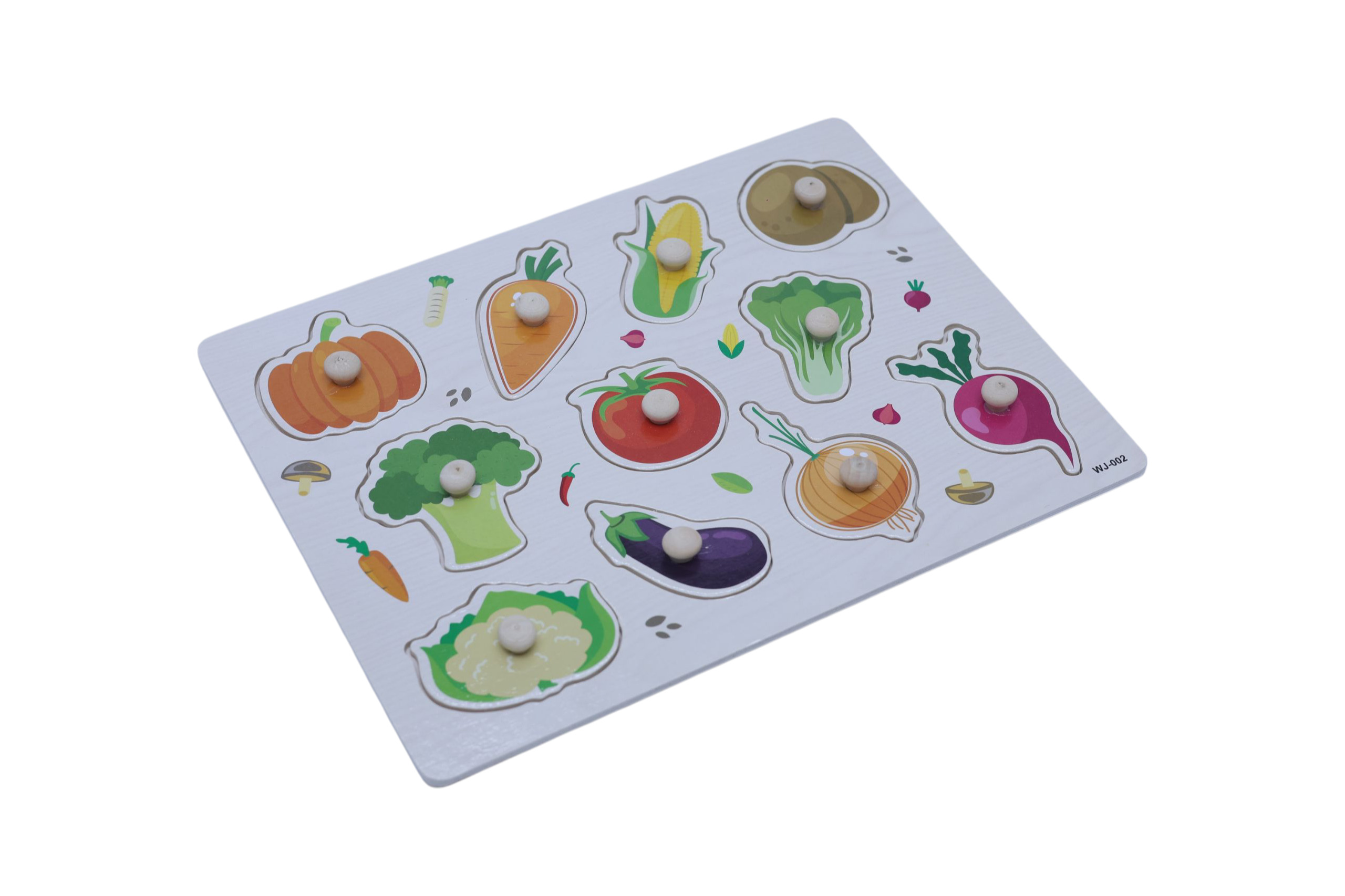 Wooden Vegetable Puzzle Board for Toddlers (Ages 3+)