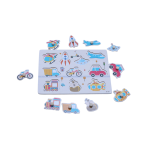 Wooden Transport Puzzle Board – Educational Knob Puzzle for Toddlers (Ages 3+)