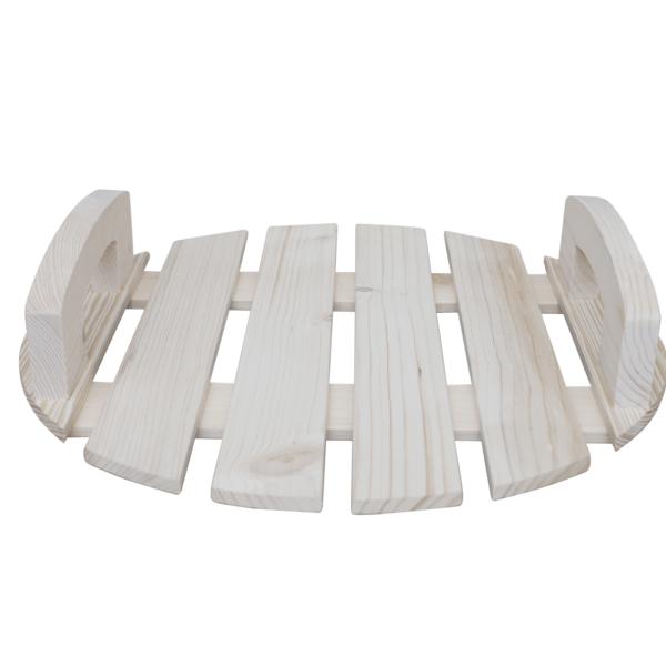 Original Pinewood Circular Tray with Side Handles - 38x39x8 cm | Raw Wood Color | Gifting, Decoration & Fruit Basket