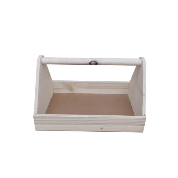 Original Pinewood Triangular Basket Tray - 28x20x17 cm | Raw Wood Color | Decoration, Gifting & Fruit Basket